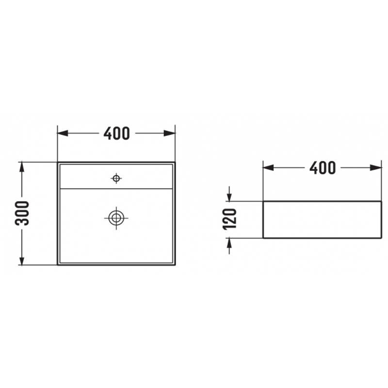 Mexen Mini umývadlo na dosku 40 x 30 cm, svetlosivá matná - 21094061