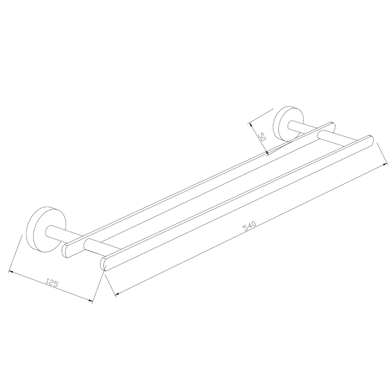 Mexen Loft dvojitý vešiak na uteráky, chróm - 7012625-00