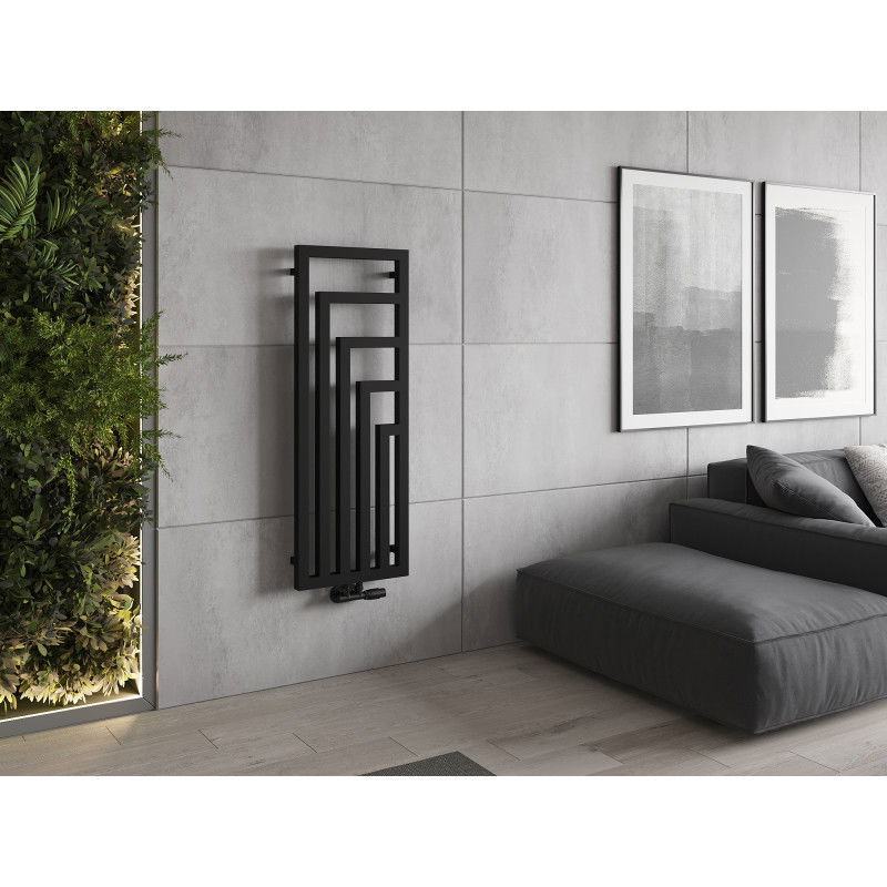 Mexen Alaska dekoratívny radiátor 1216 x 440 mm, 542 W, čierny - W205-1216-440-00-70