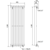 Mexen Atlanta dekoratívny radiátor 1200 x 405 mm, 646 W, Biela - W211-1200-405-00-20