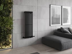 Mexen Atlanta dekoratívny radiátor 1200 x 405 mm, 646 W, čierny - W211-1200-405-00-70