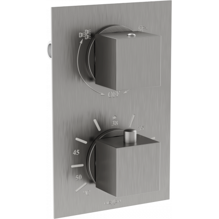 Mexen Cube termostatická vaňová a sprchová batéria s 2 výstupmi, grafitová - 77502-66
