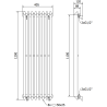 Mexen Atlanta dekoratívny radiátor 1200 x 405 mm, 646 W, Čierna - W211-1200-405-00-70