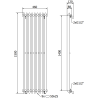 Mexen Atlanta dekoratívny radiátor 1500 x 460 mm, 894 W, Biela - W211-1500-460-00-20
