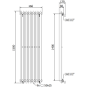 Mexen Atlanta ozdobný radiátor 1500 x 460 mm, 894 W, biely - W211-1500-460-00-20