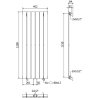 Mexen Boston dekoratívny radiátor 1200 x 452 mm, 611 W, Biela - W213-1200-452-00-20