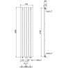 Mexen Boston dekoratívny radiátor 1800 x 452 mm, 888 W, biely - W213-1800-452-00-20