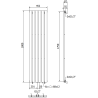 Mexen Boston dekoratívny radiátor 1800 x 452 mm, 888 W, Čierna - W213-1800-452-00-70