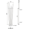 Mexen Omaha dekoratívny radiátor 1800 x 420 mm, 655 W, Biela - W208-1800-420-00-20