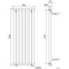Mexen Texas dekoratívny radiátor 1200 x 460 mm, 502 W, Čierna - W203-1200-460-00-70