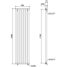 Mexen Texas dekoračný radiátor 1800 x 460 mm, 965 W, biely - W203-1800-460-00-20
