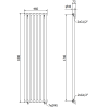 Mexen Texas dekoratívny radiátor 1800 x 460 mm, 719 W, Biela - W203-1800-460-00-20
