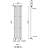 Mexen Tulsa dekoratívny radiátor 1600 x 420 mm, 613 W, Čierna - W219-1600-420-00-70