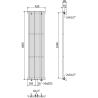 Mexen Tulsa dekoratívny radiátor 1600 x 420 mm, 613 W, čierny - W219-1600-420-00-70