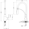 Mexen Tomas granitový kuchynský drez s 2 komorami a kuchynskou batériou Aster, čierny bodkovaný - 6516-76-73450-07