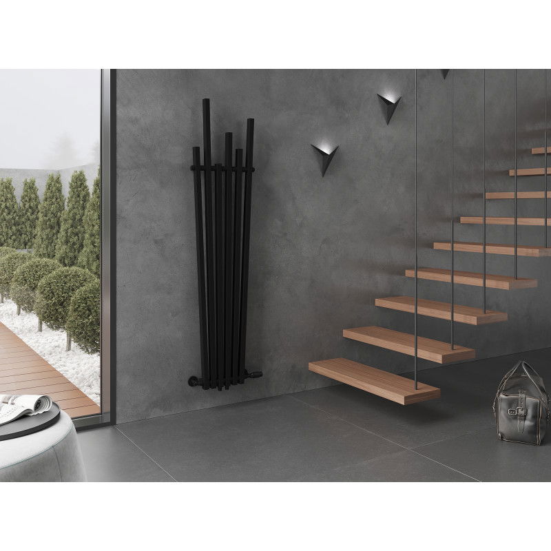 Mexen Omaha dekoratívny radiátor 1800 x 420 mm, 655 W, čierny - W208-1800-420-00-70