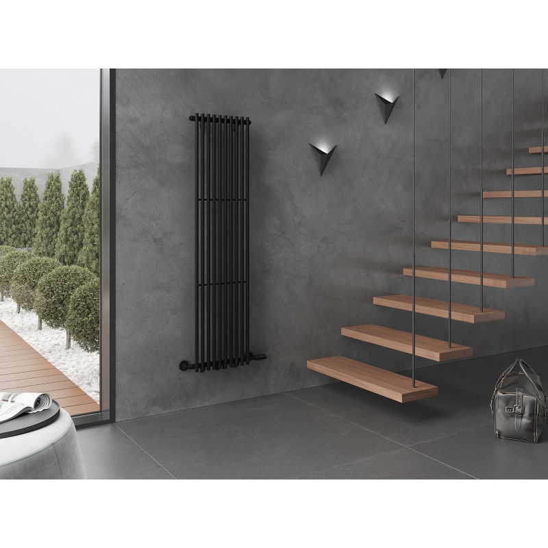 Mexen Tulsa dekoratívny radiátor 1600 x 420 mm, 613 W, čierny - W219-1600-420-00-70