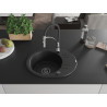 Mexen Kevin Granitový drez s 1 komorou, s odkvapkávačom a kuchynskou batériou Aster, čierny - 6517-77-73450-07-B