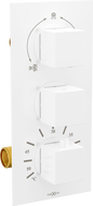 Mexen Cube termostatická vaňovo-sprchová batéria 3-výstupová, biela - 77503-20
