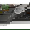 Granitový drez Mexen Leo, 1-komorový s odkvapkávačom a kuchynskou batériou Flora, čierny/zlatý metalický - 6501-75-670401-07-B