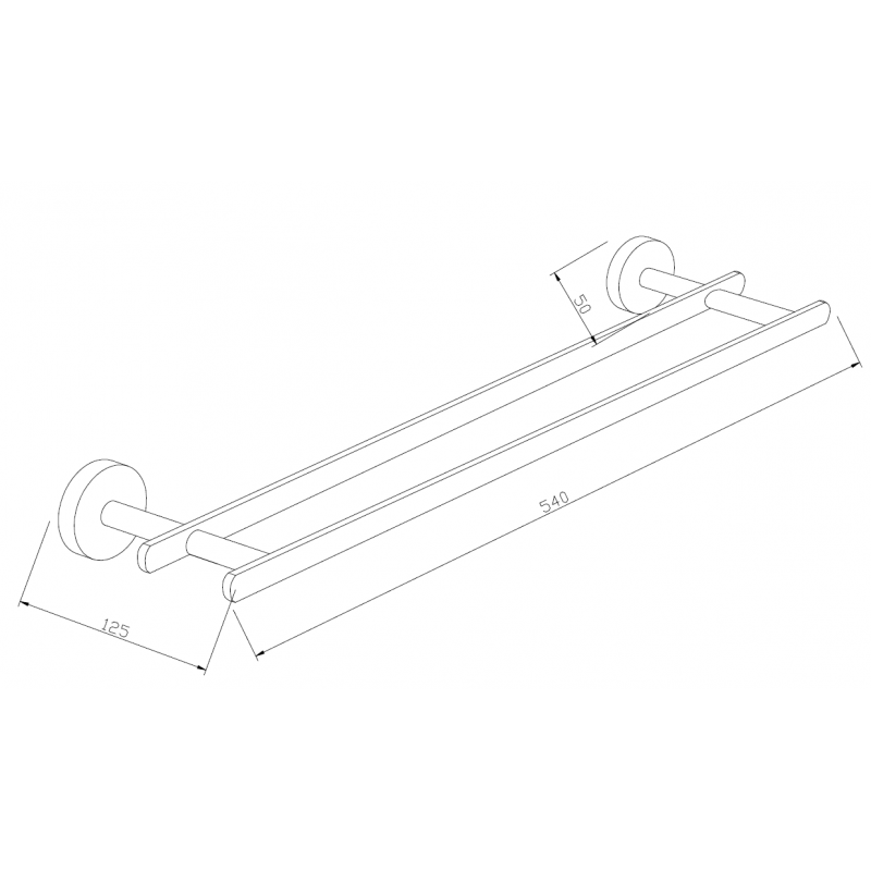 Mexen Loft dvojitý vešiak na uteráky, čierny - 7012625-70