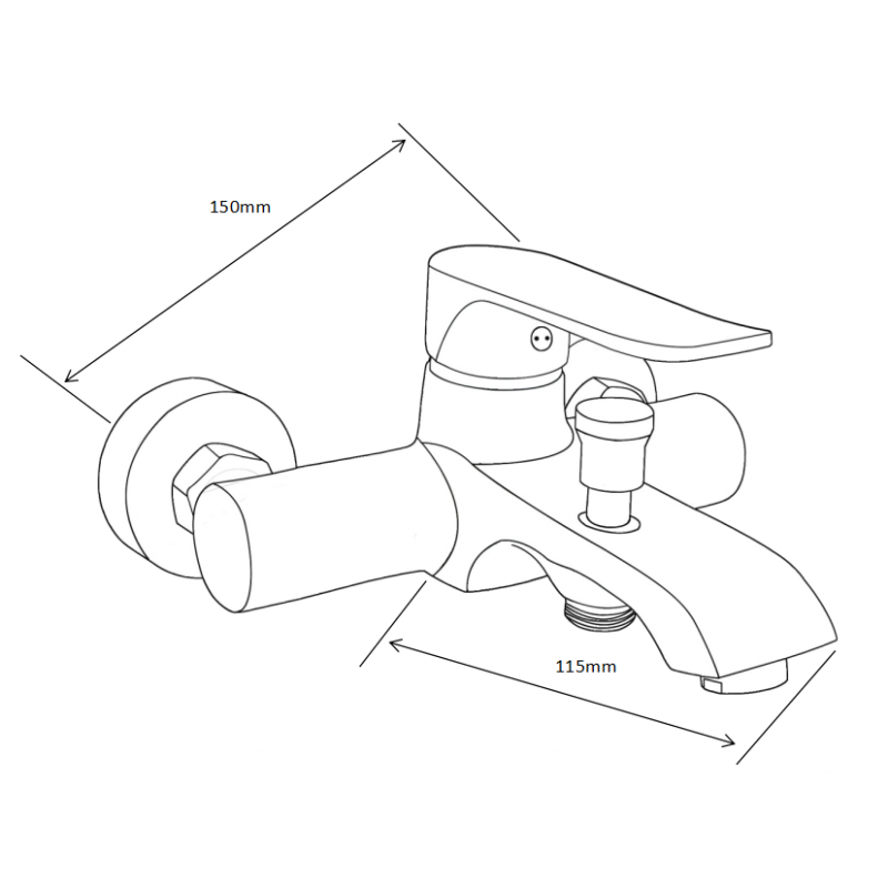 Mexen Pecos R40 vaňová batéria so sprchovou sadou, čierna - 7273R40-70