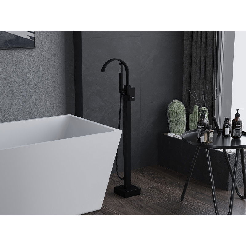 Mexen Veda samostatne stojaca vaňová batéria, čierna - 75433-70