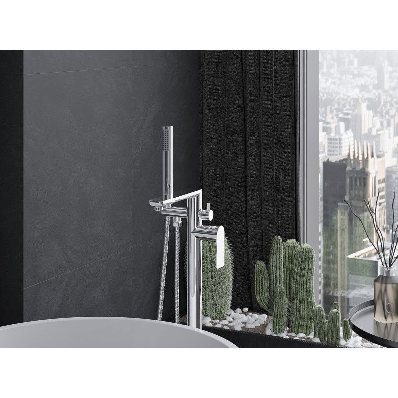 Mexen Leda voľne stojaca vaňová batéria, chróm - 75633-00