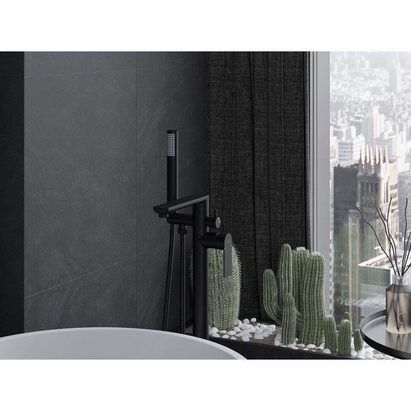 Mexen Leda voľne stojaca vaňová batéria, čierna - 75633-70