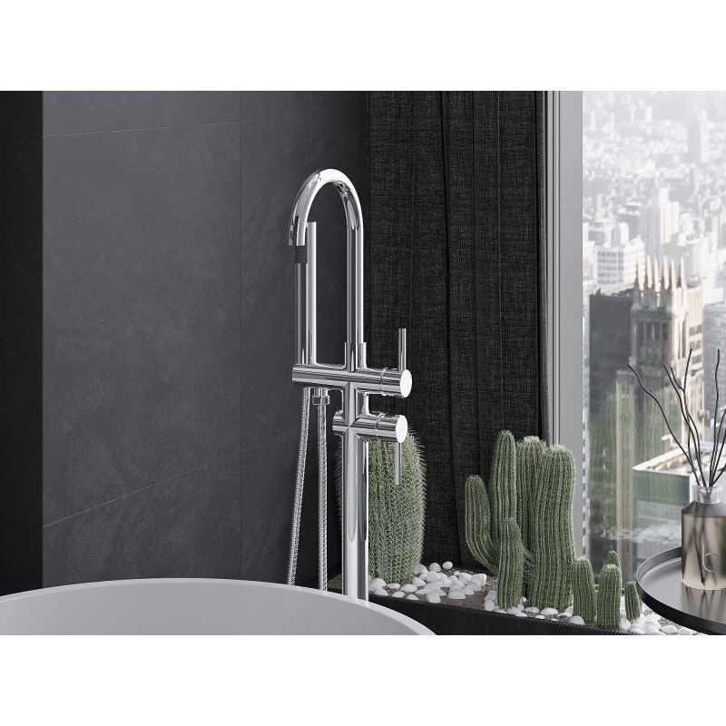 Mexen Alma voľne stojaca vaňová batéria, chróm - 75033-00