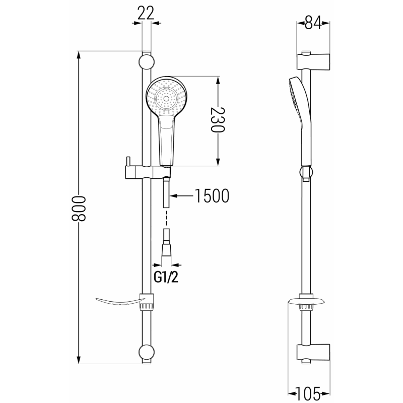 Mexen Royo DF05 vaňová sada, chróm - 72203DF05-00
