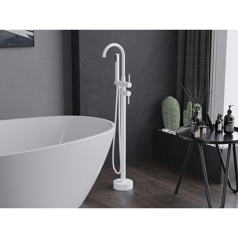 Mexen Alma samostatne stojaca vaňová batéria, biela - 75033-20