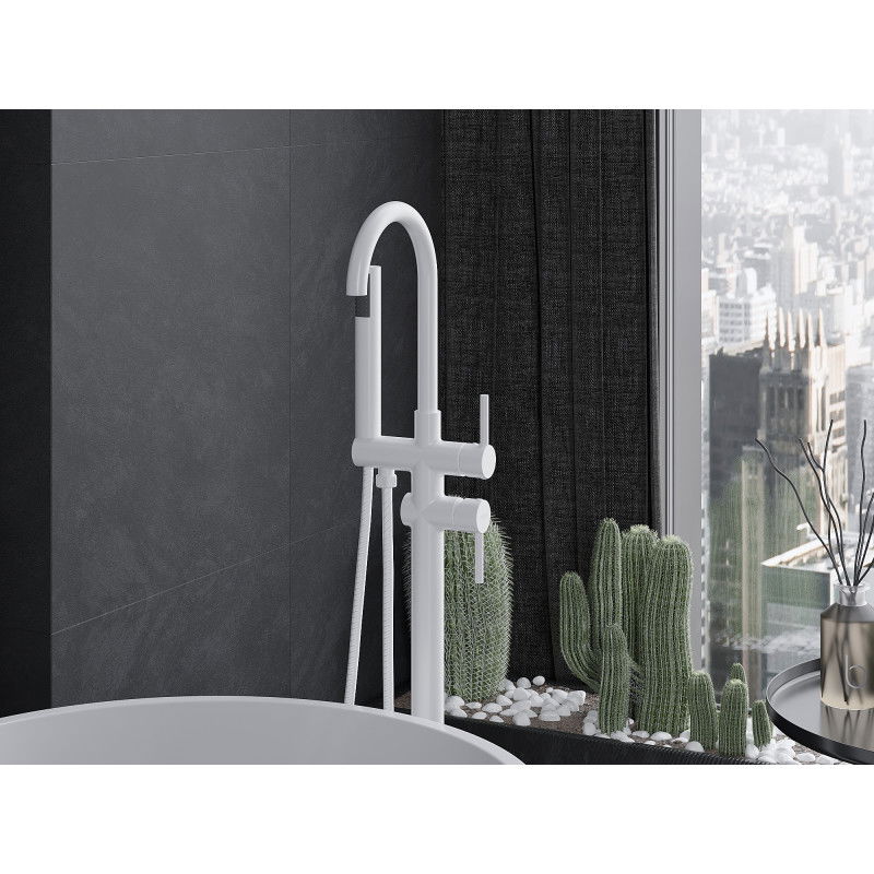 Mexen Alma samostatne stojaca vaňová batéria, biela - 75033-20