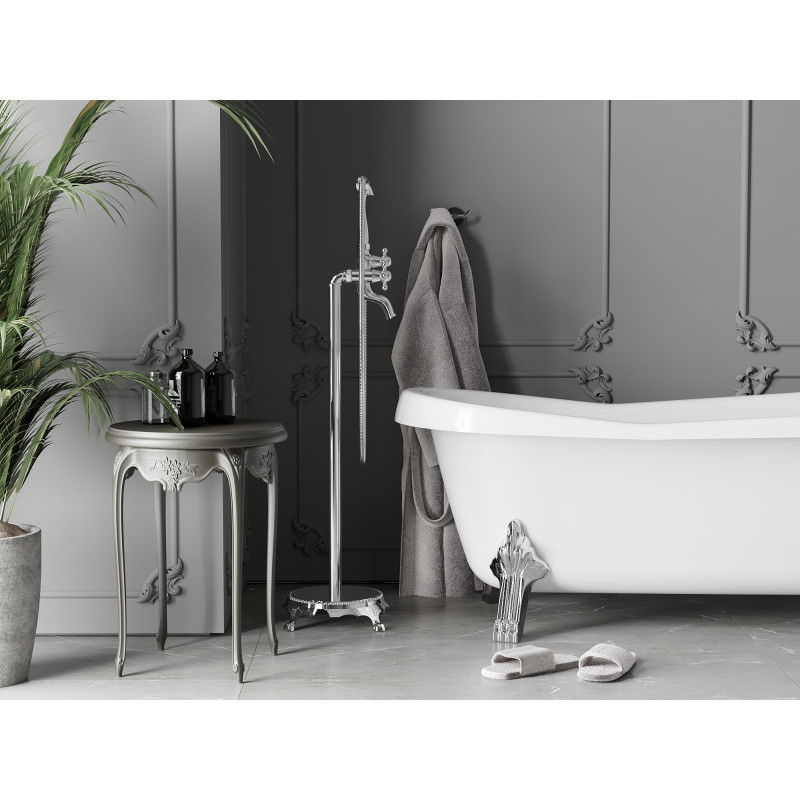 Mexen Retro samostatne stojaca vaňová batéria, chróm - 75933-00