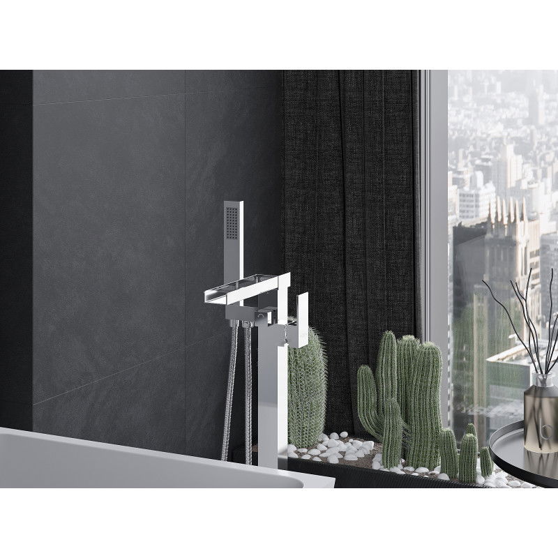 Mexen Algar samostatne stojaca batéria vaňová, chróm - 75733-00