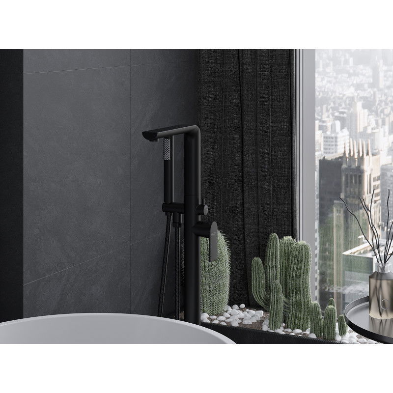 Mexen Roxy voľne stojaca vaňová batéria, čierna - 75533-70