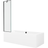 Mexen Cube obdĺžniková vaňa 170 x 80 cm s obkladom a 1-krídlovou zástenou 50 cm, čierny vzor - 550517080X9505007070