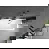 Mexen Cube obdĺžniková vaňa 170 x 80 cm s obkladom a 1-krídlovou sprchovou zástenou 50 cm, Čierny vzor - 550517080X9505007077
