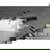 Mexen Cube obdĺžniková vaňa 170 x 80 cm s obkladom a 1-krídlovou sprchovou zástenou 60 cm, Čierny vzor - 550517080X9506007070