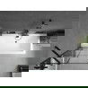 Mexen Cube obdĺžniková vaňa 170 x 80 cm s obkladom a 1-krídlovou sprchovou zástenou 70 cm, Čierny vzor - 550517080X9507007077