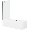 Mexen Cube obdĺžniková vaňa 170 x 80 cm s opláštením a 1-krídlovým paravánom 80 cm, transparentná, čierna - 550517080X9508000070