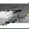 Mexen Cube obdĺžniková vaňa 170 x 80 cm s opláštením a 1-krídlovým paravánom 80 cm, transparentná, čierna - 550517080X9508000070