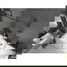 Mexen Cube obdĺžniková vaňa 170 x 80 cm s obkladom a 1-krídlovou sprchovou zástenou 80 cm, Čierny vzor - 550517080X9508007070