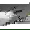 Mexen Cube obdĺžniková vaňa 170 x 80 cm s obkladom a 1-krídlovou sprchovou zástenou 80 cm, Čierny vzor - 550517080X9508007077