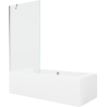 Mexen Cube obdĺžniková vaňa 170 x 80 cm s obkladom a jednokrídlovou zástenou 90 cm, transparentná, chróm