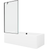 Mexen Cube obdĺžniková vaňa 170 x 80 cm s obkladom a 1-krídlovou zástavou 90 cm, čierny vzor - 550517080X9509007070
