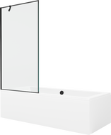 Mexen Cube obdĺžniková vaňa 170 x 80 cm s obkladom a 1-krídlovou sprchovou zástenou 90 cm, Čierny vzor - 550517080X9509007070