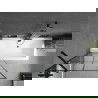 Mexen Cube obdĺžniková vaňa 170 x 80 cm s obkladom a 1-krídlovou sprchovou zástenou 90 cm, Čierny vzor - 550517080X9509007077