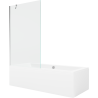 Mexen Cube obdĺžniková vaňa 170 x 80 cm s krytom a 1-krídlovým zástenou 100 cm, transparentná, chróm - 550517080X9510000001
