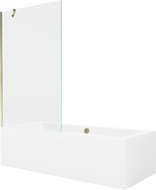 Mexen Cube obdĺžniková vaňa 170 x 80 cm s krytom a 1-krídlovým závesom 100 cm, transparentná, zlatá